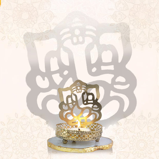 Ganesh Ji Reflection Candle Holder