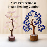 Aura Protection & Heart Healing Combo (Evil Eye Tree Large+Rose Quartz Tree)