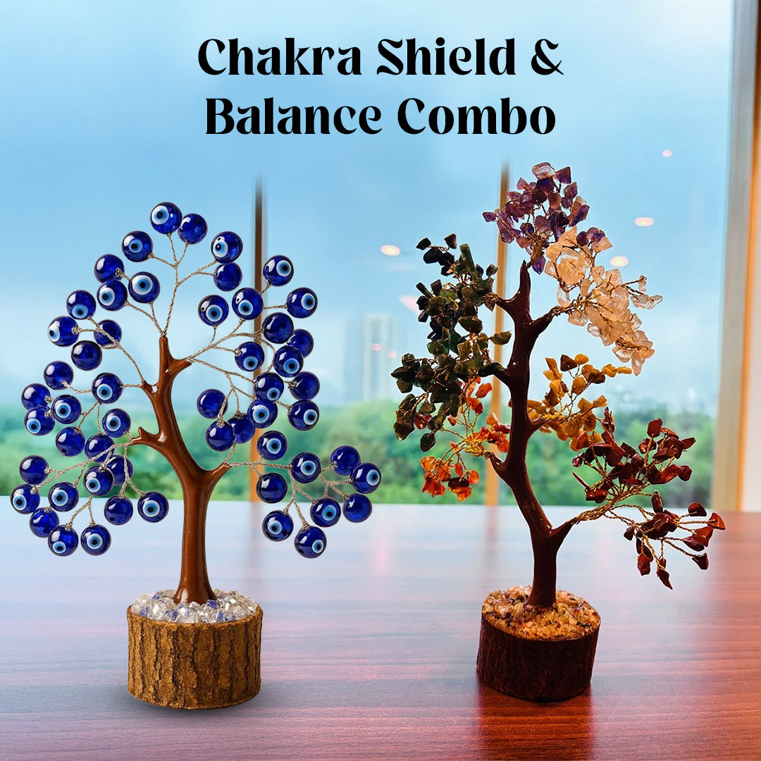 Chakra Shield & Balance Combo (7 Chakra Tree+Evil Eye Tree (Large))