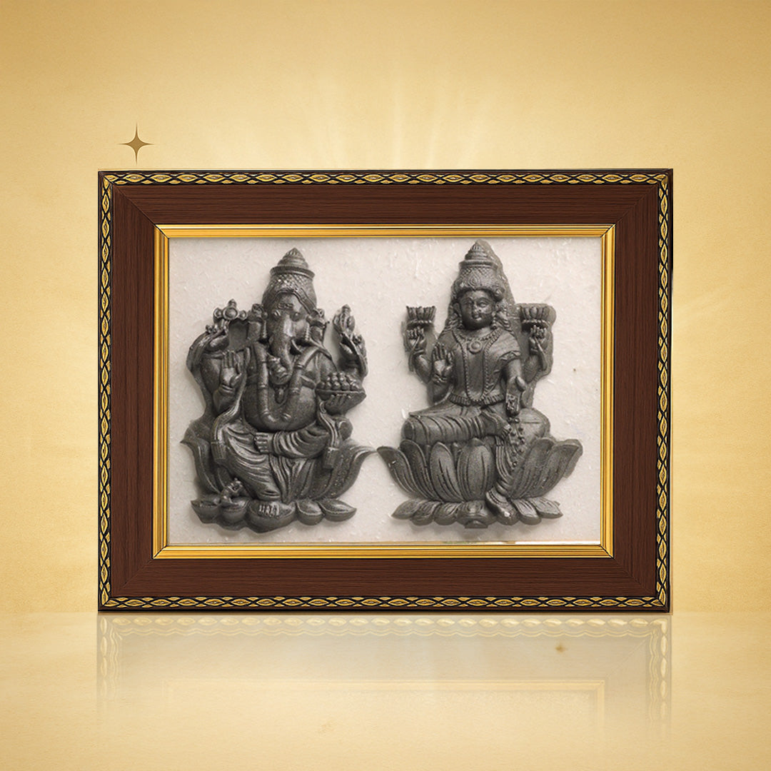 Laxmi Ganesh Pyrite Selenite frame