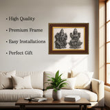 Laxmi Ganesh Pyrite Selenite frame