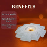 Selenite Resin Candle Holder
